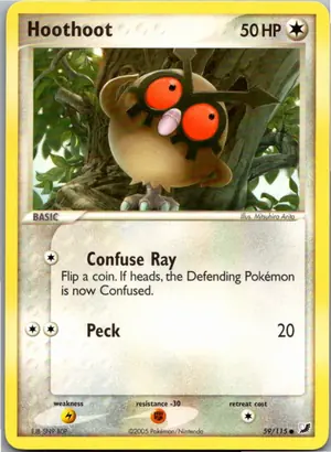 Pokémon-Karte Hoothoot 59/115 EX Verborgene Mächte