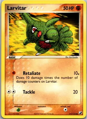 Pokémon-Karte Larvitar 61/115 EX Verborgene Mächte