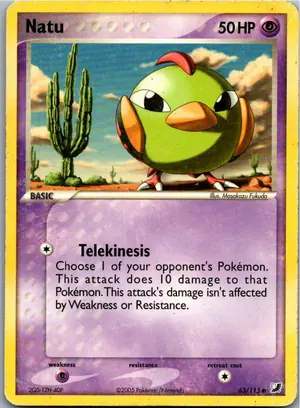 Pokémon-Karte Natu 63/115 EX Verborgene Mächte