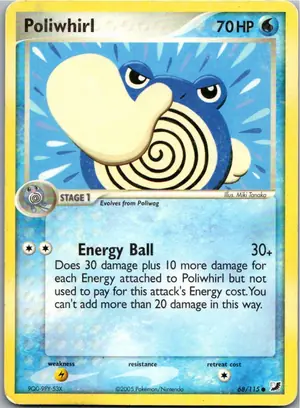 Pokémon-Karte Poliwhirl Quaputzi 68/115 EX Verborgene Mächte
