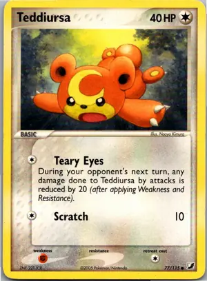 Pokémon-Karte Teddiursa 77/115 EX Verborgene Mächte