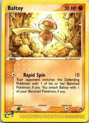 Pokémon-Karte Baltoy Puppance 32/100 EX Sandsturm