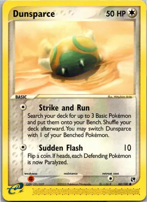 Pokémon-Karte Dunsparce Dummisel 60/100 EX Sandsturm
