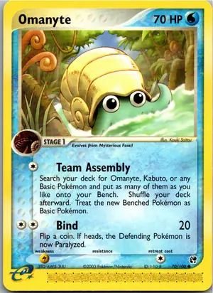 Pokémon-Karte Omanyte Amonitas 70/100 EX Sandsturm