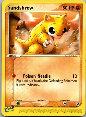 Pokémon-Karte Sandshrew Sandan 75/100 EX Sandsturm