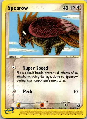 Pokémon-Karte Spearow Habitak 81/100 EX Sandsturm