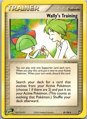 Pokémon-Karte Wally's Training Heikos Training 89/100 EX Sandsturm