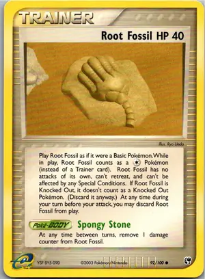 Pokémon-Karte Root Fossil Wurzelfossil 92/100 EX Sandsturm