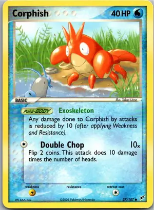 Pokémon-Karte Corphish Krebscorps 57/107 EX Deoxys