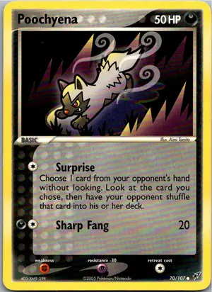 Pokémon-Karte Poochyena Fiffyen 70/107 EX Deoxys