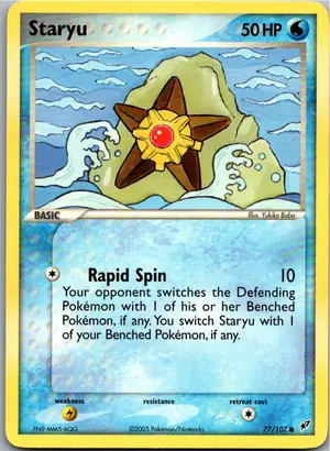 Pokémon-Karte Staryu Sterndu 77/107 EX Deoxys
