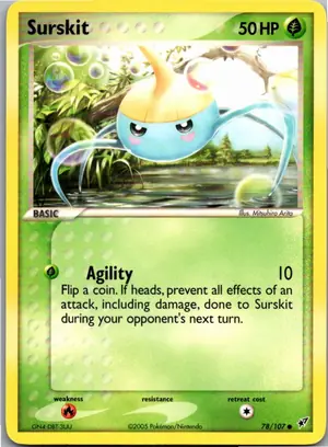 Pokémon-Karte Surskit Gehweiher 78/107 EX Deoxys