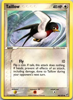 Pokémon-Karte Taillow Schwalbini 80/107 EX Deoxys