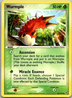 Pokémon-Karte Wurmple Waumpel 82/107 EX Deoxys