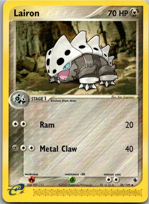 Pokémon-Karte Lairon Stollrak 36/109 EX Rubin & Saphir