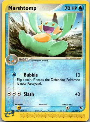 Pokémon-Karte Marshtomp Moorabbel 40/109 EX Rubin & Saphir
