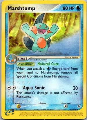 Pokémon-Karte Marshtomp Moorabbel 41/109 EX Rubin & Saphir