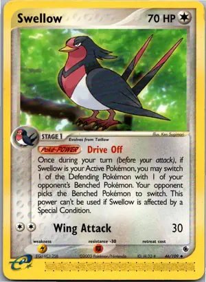 Pokémon-Karte Swellow Schwalboss 46/109 EX Rubin & Saphir