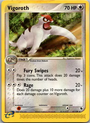 Pokémon-Karte Vigoroth Muntier 47/109 EX Rubin & Saphir