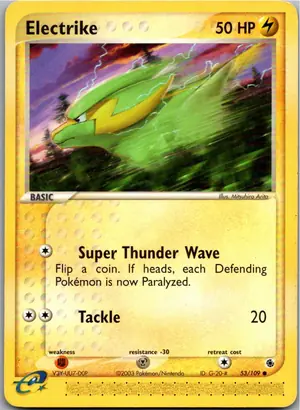 Pokémon-Karte Electrike Frizelbliz 53/109 EX Rubin & Saphir