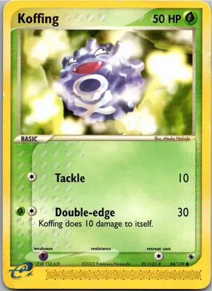 Pokémon-Karte Koffing Smogon 54/109 EX Rubin & Saphir