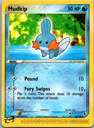 Pokémon-Karte Mudkip Hydropi 60/109 EX Rubin & Saphir