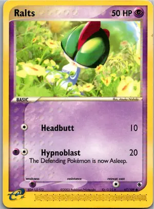 Pokémon-Karte Ralts Trasla 67/109 EX Rubin & Saphir