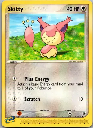 Pokémon-Karte Skitty Eneco 70/109 EX Rubin & Saphir