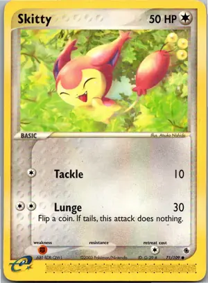 Pokémon-Karte Skitty Eneco 71/109 EX Rubin & Saphir