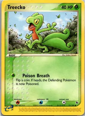 Pokémon-Karte Treecko Geckarbor 75/109 EX Rubin & Saphir