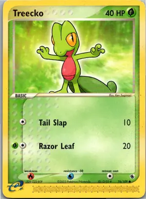 Pokémon-Karte Treecko Geckarbor 76/109 EX Rubin & Saphir