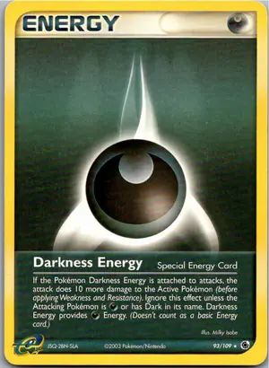 Pokémon-Karte Darkness Energy Finsternis-Energie 93/109 EX Rubin & Saphir