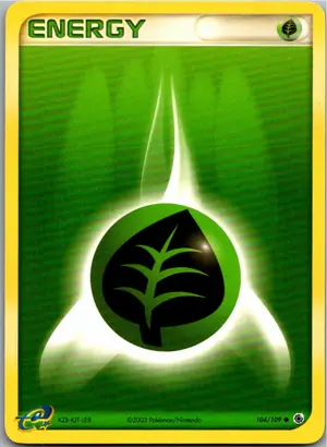 Pokémon-Karte Grass Energy Pflanzen Energie 104/109 EX Rubin & Saphir