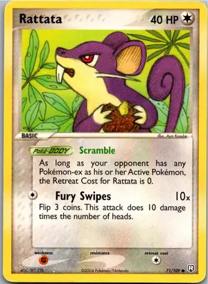 Pokémon-Karte Rattata Rattfratz 71/109 Team Rocket Returns