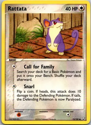 Pokémon-Karte Rattata Rattfratz 72/109 Team Rocket Returns