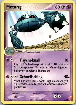 Pokémon-Karte Metang 5/12 EX trainer Kit 2 (Plusle)
