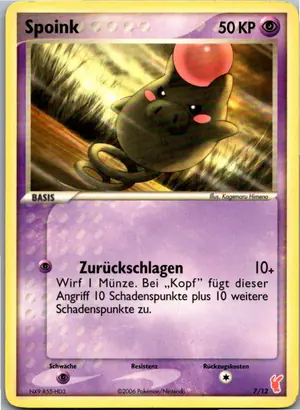Pokémon-Karte Spoink 7/12 EX trainer Kit 2 (Plusle)