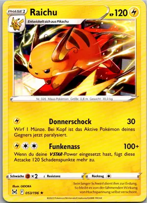 Pokémon-Karte Raichu 053/196 Verlorener Ursprung
