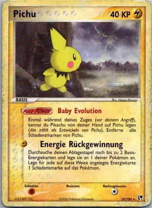 Pokémon-Karte Pichu 20/100 EX Sandsturm