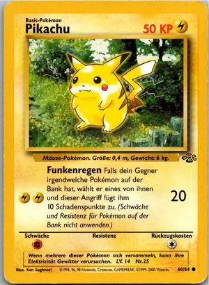 Pokémon-Karte Pikachu 60/64 Dschungel