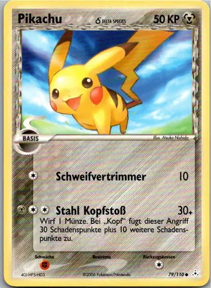 Pokémon-Karte Pikachu 79/110 EX Holon Phantoms