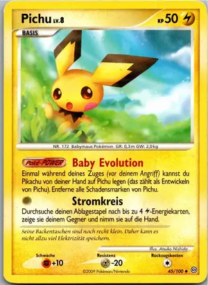 Pokémon-Karte Pichu 45/100 Sturmtief
