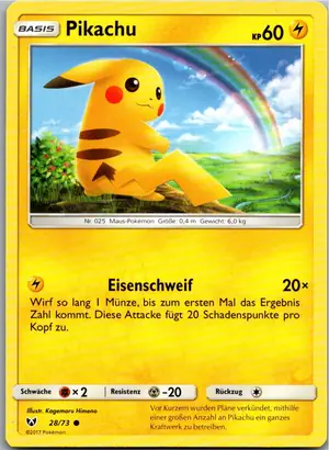 Pokémon-Karte Pikachu 28/73 Schimmernde Legenden