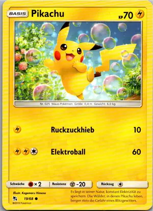 Pokémon-Karte Pikachu 19/68 Verborgenes Schicksal