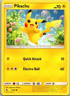 Pokémon-Karte Pikachu 19/68 Verborgenes Schicksal