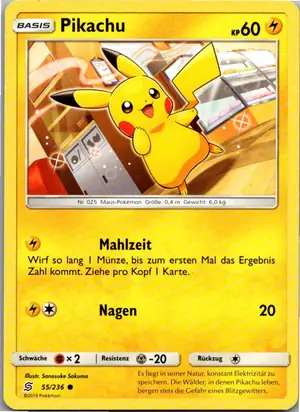 Pokémon-Karte Pikachu 55/236 Bund der Gleichgesinnten