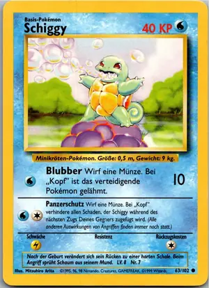 Pokémon-Karte Schiggy 63/102 Grundset