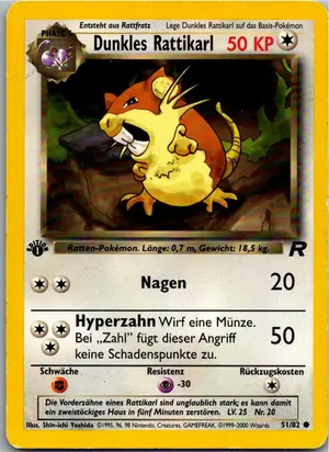 Pokémon-Karte Dark Raticate 51/82 Team Rocket