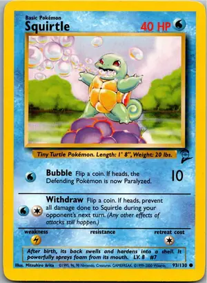 Pokémon-Karte Squirtle Schiggy 93/130 Base Set 2
