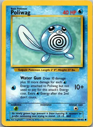Pokémon-Karte Poliwag Quapsel 59/102 Grundset